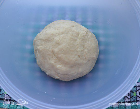 Постепенно подсыпать просеянную оставшуюся муку (около 3 стаканов) с солью (три четверти чайной ложки это 6 грамм соли). Муки может понадобиться чуть больше или меньше, в зависимости от качества Вашей муки и т.п. 
Хорошо вымесить. Должно получиться мягкое послушное тесто. 
Миску смазать растительным маслом, выложить в нее тесто, накрыть пищевой пленкой и оставить подойти в теплом спокойном месте без сквозняков. Я ставлю в духовку, включенную в режим "Свет". Тесто должно увеличиться вдвое. 
