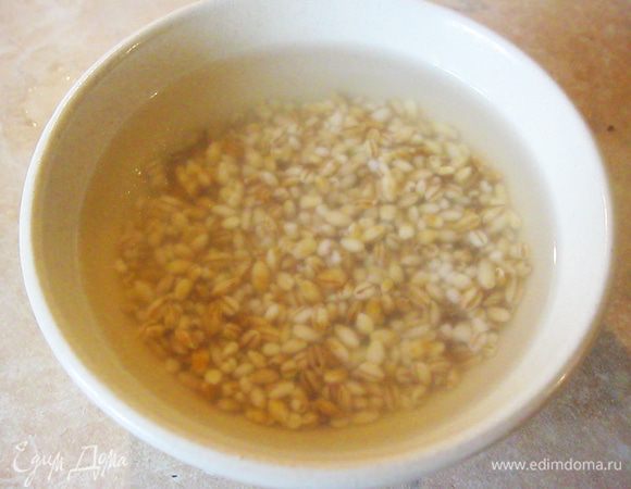 Для моего рецепта нужно копченое свиное ребрышко и почки, выемочные в подсоленной воде с пряностями. На две порции по 150 грамм. Одна луковица и морковка, три больших соленых огурца, одна картофелина и две столовых ложки перловки. Перловку я заранее промыл и замочил.