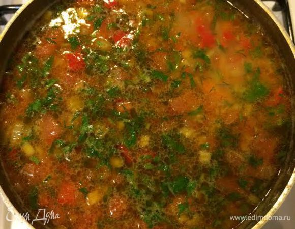 Добавить зелень, соль, перец по вкусу.