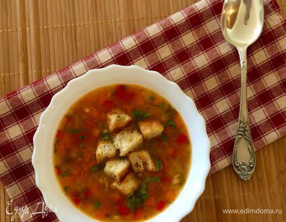 Вкусно с домашними сухариками. Приятного аппетита!