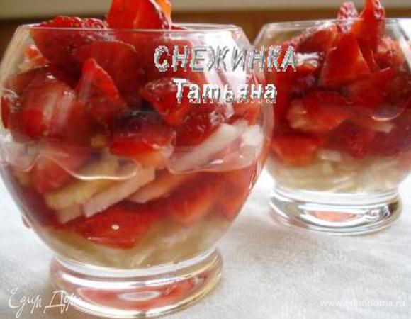 Имбирным сиропом поливаем десерт. У меня вышло по 4 чайные ложки на порцию. 