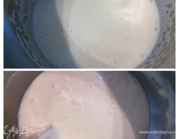 Разогрейте духовку до 170°С. Смешайте муку с крахмалом и разрыхлителем.  Первым делом приготовим тесто. Яйца среднего размера взбейте с сахаром и щепоткой соли в светлую, кремовую массу (не менее 8 минут). Вмешайте лопаточкой в два приема аккуратно мучную смесь. 