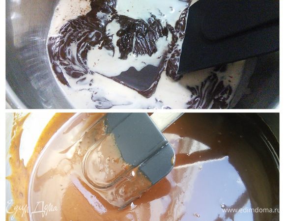 Сливки разогрейте в сотейнике, добавьте рубленный шоколад и размешайте до однородной консистенции. Остудите до кремообразной густоты.