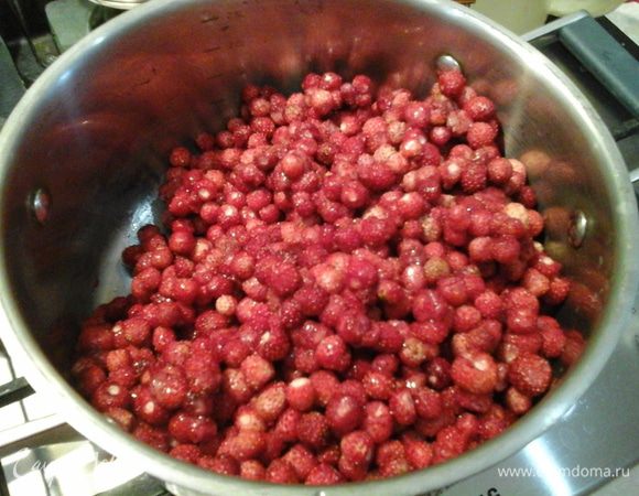 Предварительно простерилизовать и просушить банки. Перебрать землянику от мусора и поместить в эмалированную кастрюлю, или посуду из нержавеющей стали.