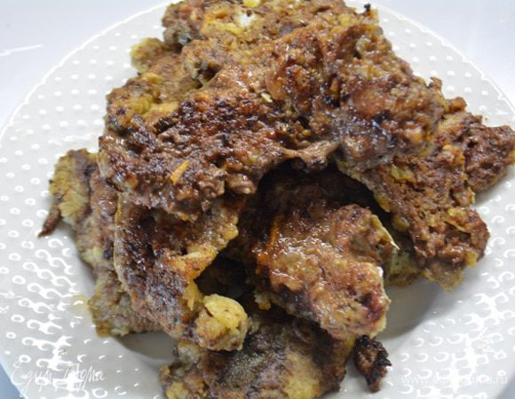 Таким способом обжарить все кусочки печени.