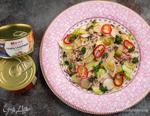 Перемешать заправку и разложить сверху на салат. 

