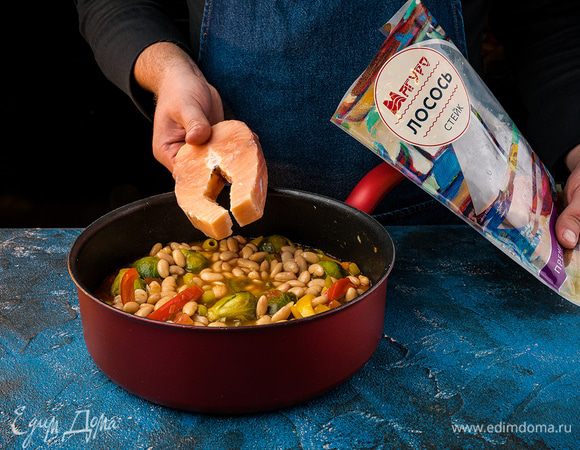 Добавляем стейки лосося «Магуро».