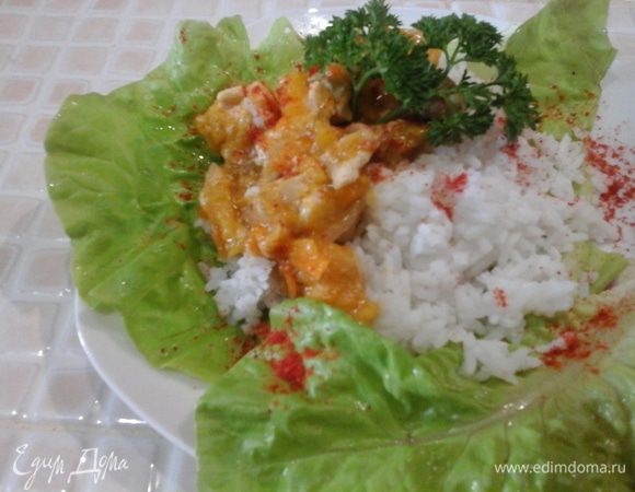 Получается курочка с остро-кисло-сладкими овощами.
 Приятного аппетита!