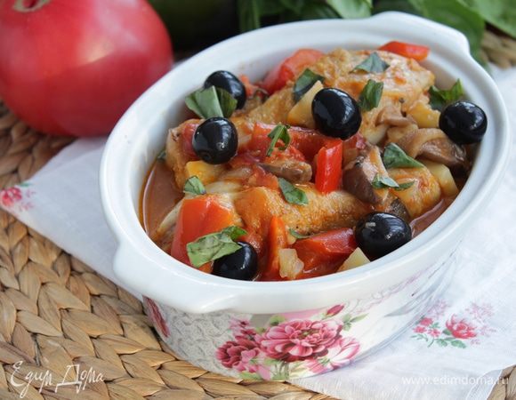 В конце приготовления добавить маслины.