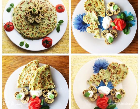 Блины готовы, подаем к столу со сметаной и зовем домочадцев.
Нам было вкусно. 
Приятного аппетита!