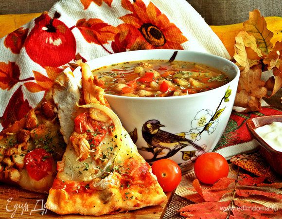 Я подавала с домашней пиццей вместо хлеба.