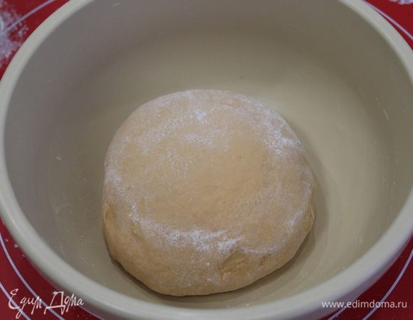 Снова вымесить тесто, поместить в чашку , накрыть и поставить в теплое место на 1 час.