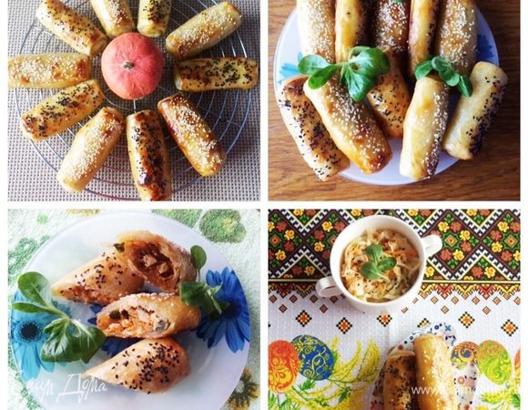 Готовые трубочки немного охлаждаем и подаем к столу со свежими овощами или с квашенной капустой. Очень вкусно!
Приятного аппетита!
