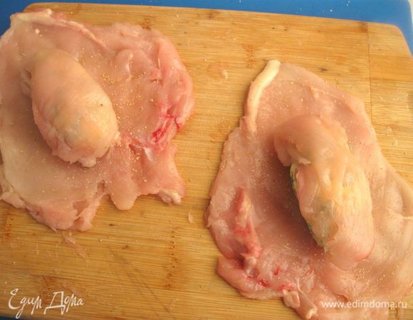 Масло накрыть малым филе.