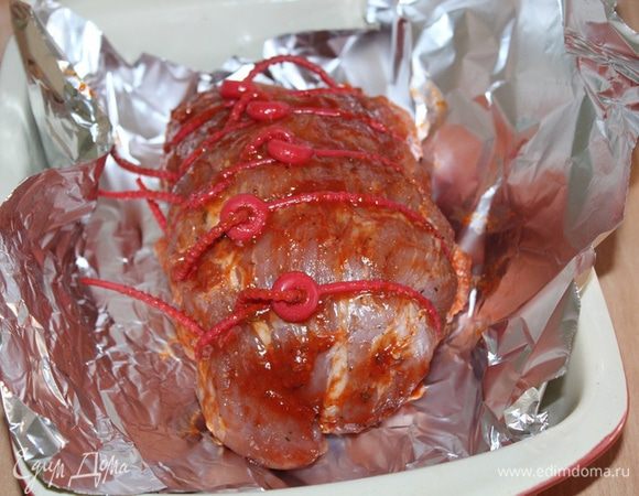  Смазать корейку, стянуть жгутами (можно без жгутов).