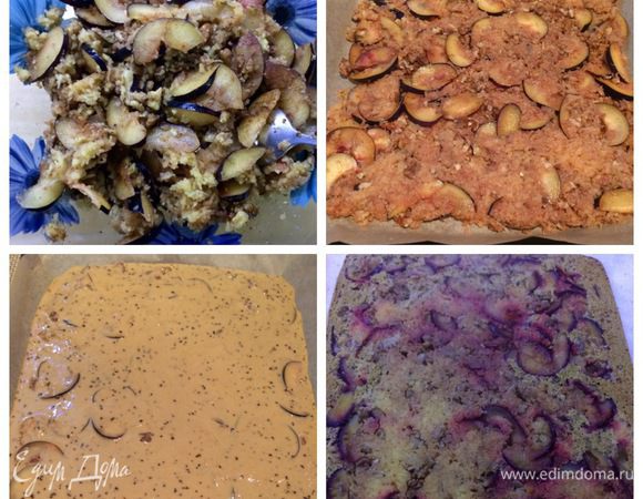 Пока рецепт лежал в черновиках и ждал своей очереди, я уже приготовила еще один подобный рулет (очень моим он понравился). На этот раз в бисквит добавила кофе растворимый в гранулах, а начинка — айва со сливой и рубленным грецким орехом. Получился шикарный «вкусовой набор».