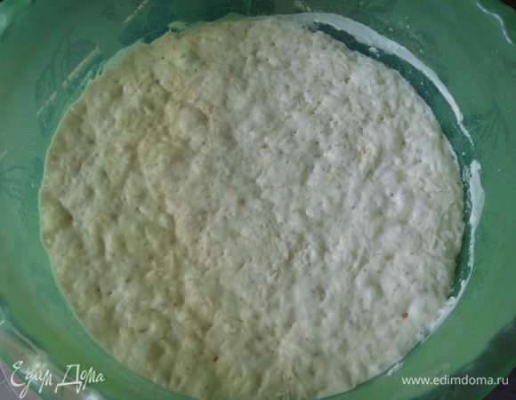 Так выглядит тесто через 12 часов.