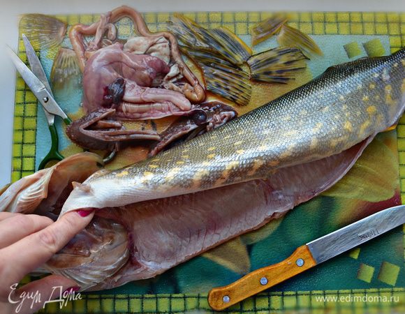 Затем хорошо промыть щуку под проточной водой.