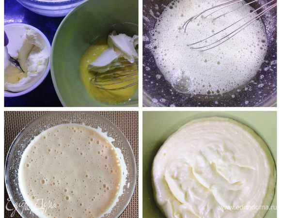 Заливаем желатин  холодной водой. Желтки взбиваем с сахарной пудрой добела. Белки взбить со щепоткой соли до плотности. По рецепту яйца добавлялись сырыми, как это делается в классическом тирамису. Я же этого не могу себе позволить, яйца магазинные, поэтому я провела их термообработку на водяной бане до 72°С. К желткам подмешиваем  маскарпоне, аккуратно лопаткой вводим белки. Распустить желатин на водяной бане. Остужаем. Частями вмешиваем в основную часть крема, добавляем ликер. Мусс готов.