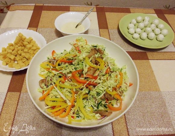 И вот он наш звездный час! Собираем салат!