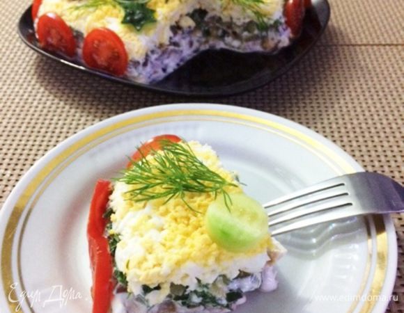 У меня получился вот такой салатик.
Нам понравился, приятного аппетита!