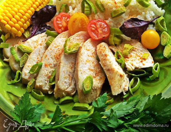 Курочка получилась нежная и с новым вкусом, без соли все-таки!