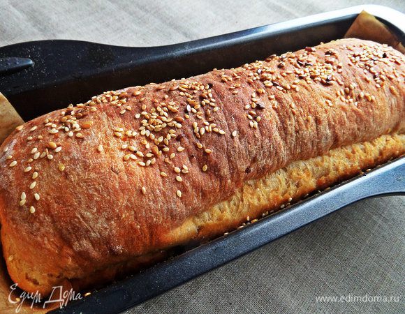  Всего хлеб выпекался 35 минут. Дать остыть.