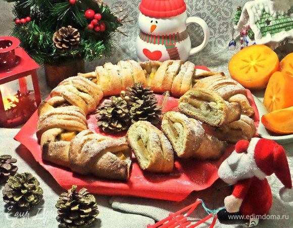 Можно разделить на отдельные булочки — 8 шт. или разрезать на маленькие кусочки.