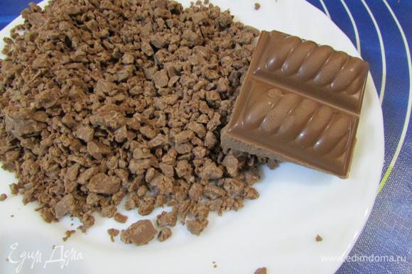 Этим временем приготовить шоколадный ганаш. Молочный шоколад разломать в крошку.