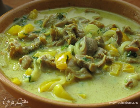 Подаем, посыпав кинзой.