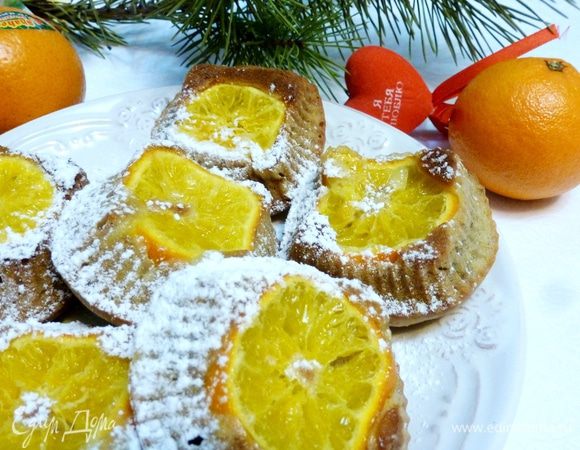 Выпекаем при 190°С минут 20 — 25. Кексы получаются мягкими, слегка влажными с ярким вкусом банана и с мандариновым ароматом. 