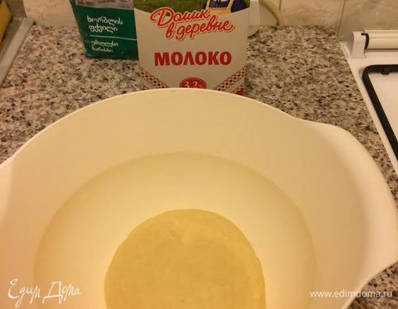 Миску смазать растительным маслом, положить тесто, накрыть полотенцем и поставить в теплое место на 1 — 1,5 часа.