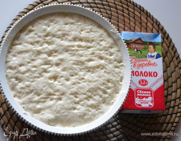 Накрыть пленкой и дать тесту подойти еще раз.