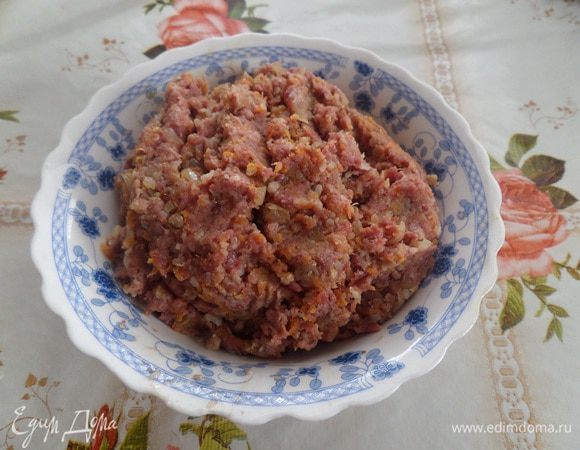 Хорошо перемешиваем пропущенные через мясорубку ингредиенты. Солим. Еще раз хорошо перемешиваем.
