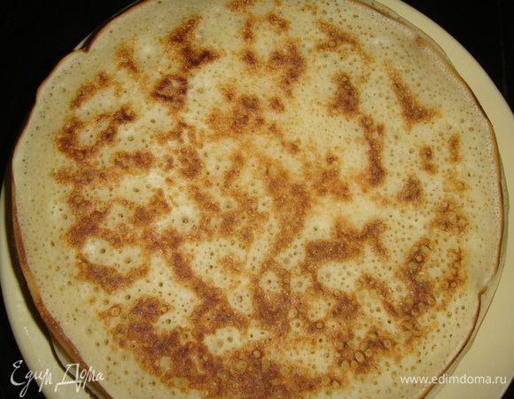 Из этого количества теста у меня получилось 5 толстых блинов.