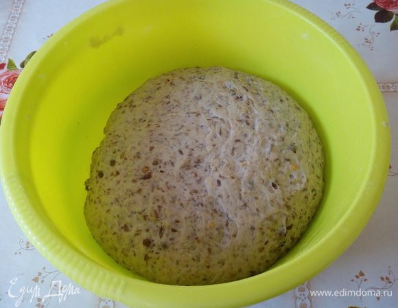 Тесто через 1 час увеличилось в объеме.