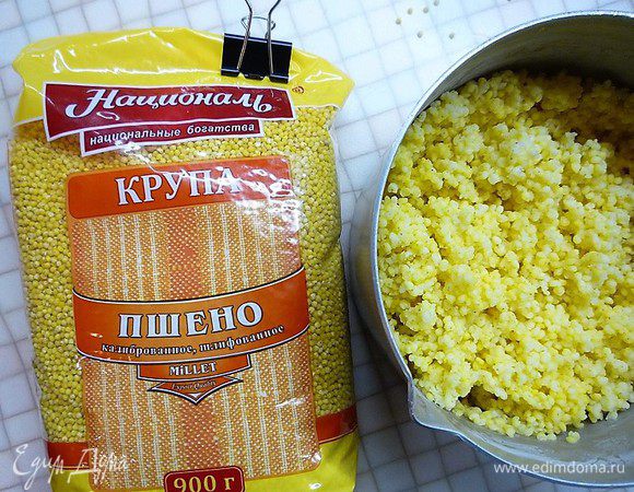 Отвариваем по инструкции до готовности пшено ТМ «Националь».