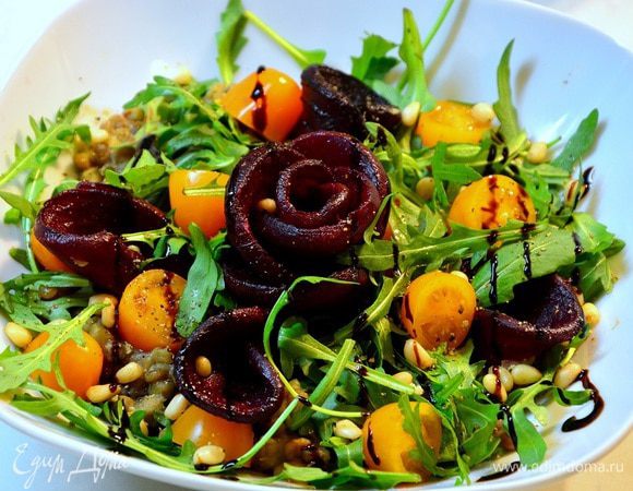 Поперчить, капнуть бальзамического соуса и подавать. Приятного аппетита!