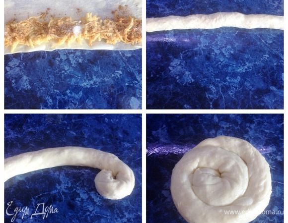 Яблочные плацинды мне нравится сворачивать улиткой. 