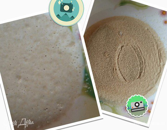 В теплое молоко добавить сухие дрожжи. Подождать, чтобы запенилось.