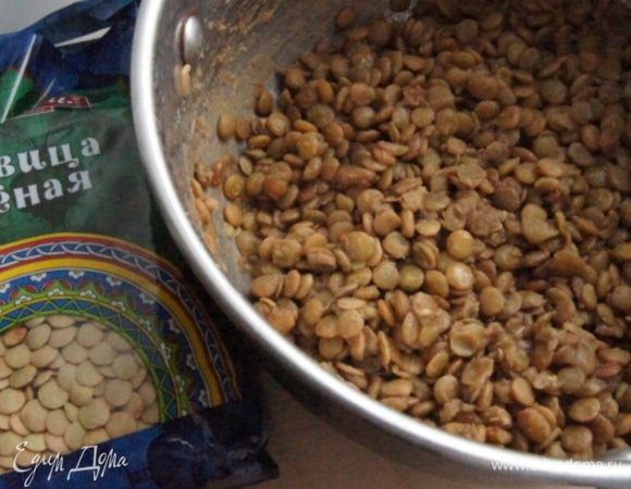 Чечевицу зеленую ТМ «Националь» отварить в подсоленной воде примерно 45 минут до полной готовности. Указан вес уже отваренного продукта.