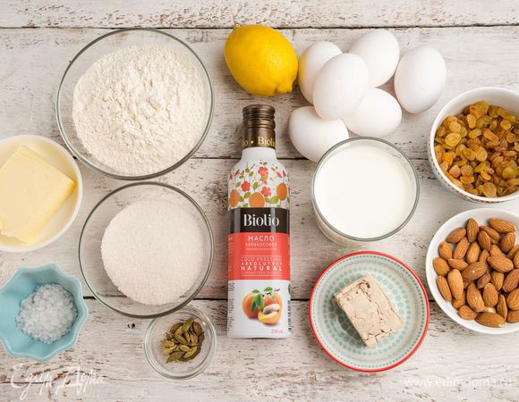 Для приготовления пасхального кулича нам понадобятся следующие ингредиенты. 