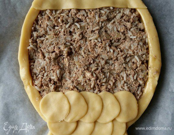 Теперь начинаем выкладывать чешуйки. Начинаем от хвоста. Немного внахлест одна на другую.