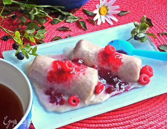 Полить малиновым желе при подаче. Украсить малинкой.