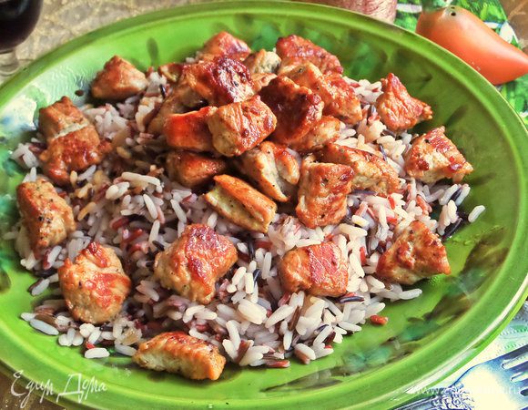 Сверху — кубики птицы.