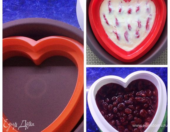 Подготовить форму, в которую выльем готовое компоте, толщиной не более 8 мм. Оставшееся компоте я разлила в другие более мелкие силиконовые формочки, и использовала для пирожных. Сразу хочу обратить внимание, что сложно дать точное количество ингредиентов, чтобы все использовать без остатка. Т.к. я часто готовлю торты, для меня это не проблема, я потом все использую. 
Убираем форму с компоте в морозилку и замораживаем полностью. 
У меня фото от разных тортов (вишневое компоте), хотела показать принцип. Именно фото грушевого компоте, видимо, забыла сделать, т.к. не нашла его.