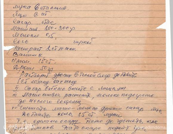 Немного истории о рецепте. Этот рецепт передается из поколения в поколение. Бабушка передала моей маме, а мама передала его мне. Я с трепетом храню пожелтевший от времени линованный, тетрадный листок с написанным наспех ее рукою рецептом. Так сложилось, что у меня нет дочери, только два сына и я решила продолжить жизнь этого замечательного рецепта.