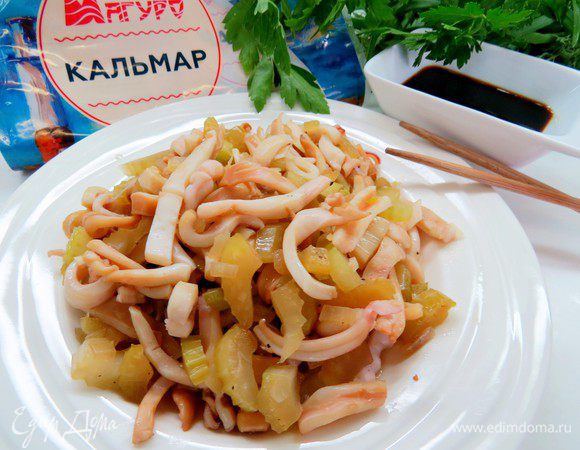 Наши вкусные пряные кальмары готовы! Приятного аппетита!