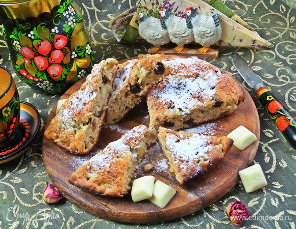 Сверху украсить пудрой.