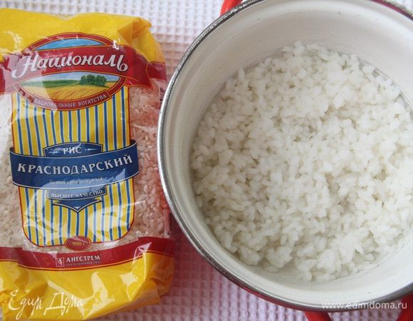 Рис ТМ «Национальных» отварить без соли до готовности. 